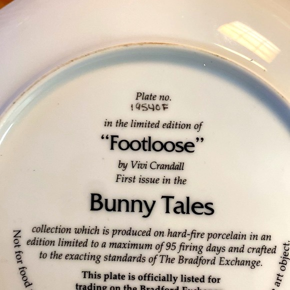 Vintage Limited Edition "Footloose" Bradford Exchange 1997 Porcelain Plate - Picture 3 of 4